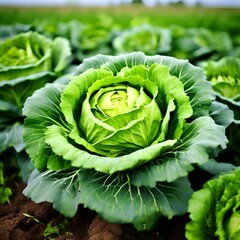 Wall Mural - green cabbage in the garden