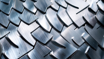 Wall Mural - Steel plate metal background; abstract industrial design; selective focus, close-up