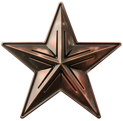Wall Mural - bronze five-pointed star on a transparent background. png file.