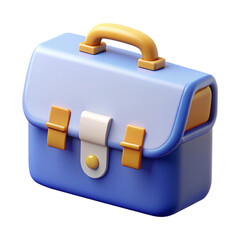 briefcase with details 3d cartoon style illustration