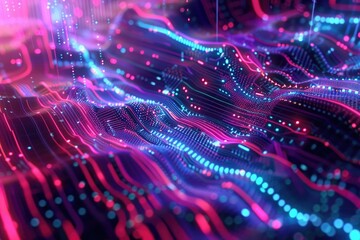 Poster - A computer screen with numerous lights turned on, useful for tech-related concepts or presentations