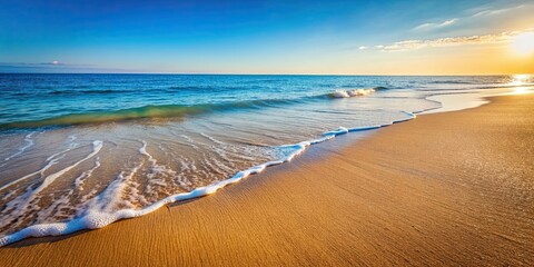 Sticker - Flowing texture of water and sand on a tranquil beach, water, sand, beach, flowing, texture, tranquil, serene, natural