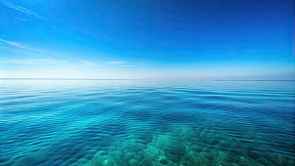 Poster - Calm sea clean background with blue water and clear sky , ocean, peaceful, serenity, tranquil, horizon, purity, summer