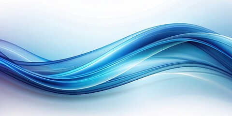 Sticker - Abstract blue wave design with gradient colors flowing smoothly, blue, wave, abstract, design, gradient, flowing, smooth