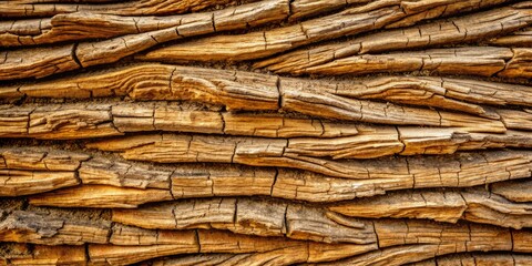 Wall Mural - Rough, weathered tree bark texture with intricate patterns, grooves, and ridges, showcasing natural beauty and earthy tones in high-resolution detail.