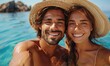© Igal - A happy couple takes a selfie outdoors on vacation, having fun and enjoying their summer holiday together.