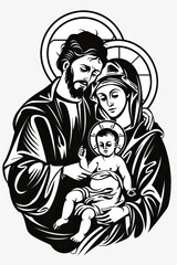 Wall Mural -  representation of the Holy Family . AI generative.