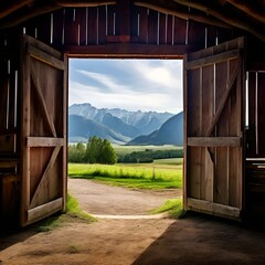 Canvas Print - door in the mountains