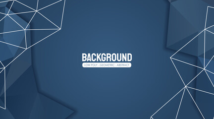 Geometric Dark Blue Low Poly Abstract Background