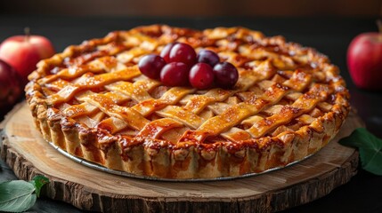 Delectable Apple Pie with a Burst of Fresh Fruits