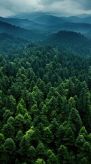 Canvas Print - Aerial top view of forest. 