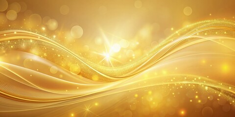 Soft golden background with vibrant bright glow and abstract wavy patterns, perfect for minimalist designs, Soft, golden, wavy