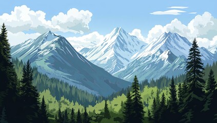 Sticker - Mountain Landscape