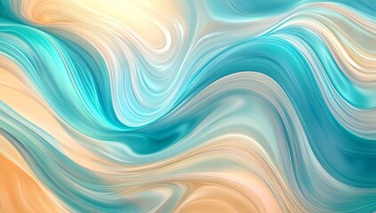 Poster - Vibrant Ocean Swirls Description: A holographic background with fluid