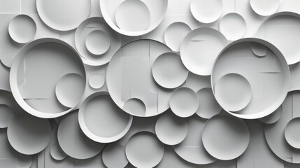 Wall Mural - Abstract White Circular Composition