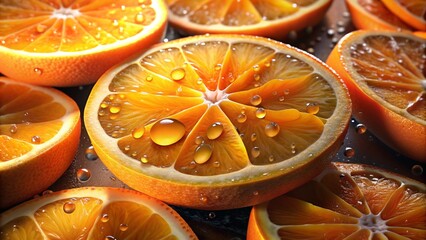 Wall Mural - slices of orange