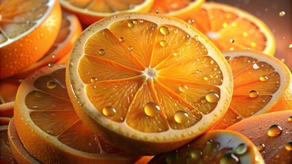 Wall Mural - slices of orange