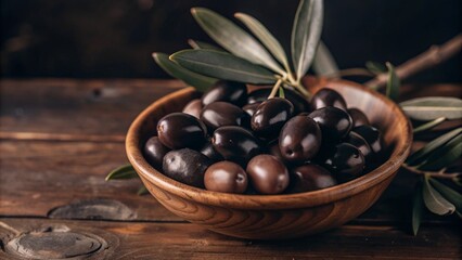 green olives with leaves