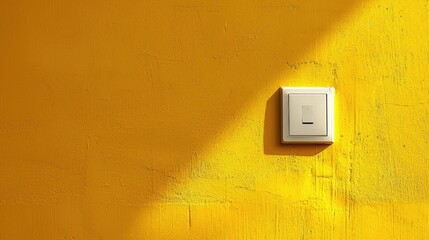 Canvas Print - Yellow wall with switch and space for copy