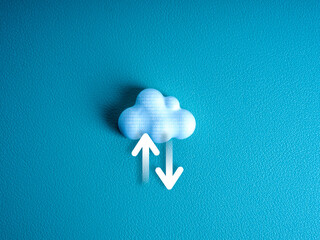 Poster - cloud computing infrastructure technology, data system storage service concept. upload and download 