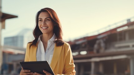 Sticker - Smiling female engineer 