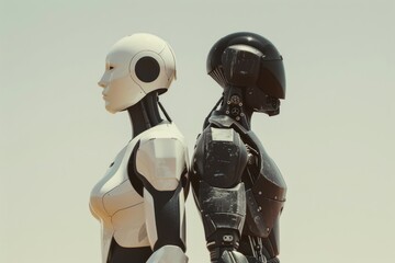 Poster - Image of two robots standing together, with the phrase 