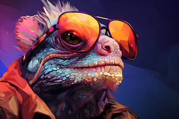 Cool Lizard in Sunglasses