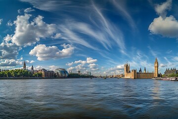 Wall Mural - Big Ben and westminster bridge in London at spring