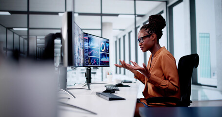 Poster - African Woman Video Conference Business Call