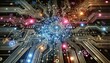 © SuperStockGallery - Abstract Futuristic Technology Background with Glowing Circuitry and Digital Data Flow.