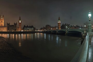 Wall Mural - Night view of London big ben