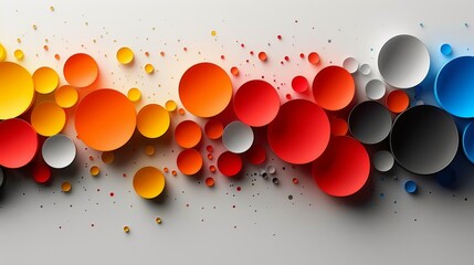 Wall Mural - Abstract Colorful Circles Pattern on White Background