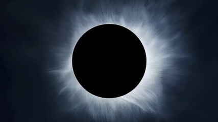 Wall Mural - a black circle surrounded by a white halo, possibly an eclipse