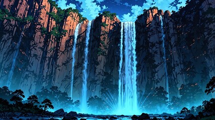 angel falls venezuela natural wonders around the world sunset view anime theme