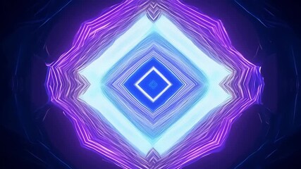 Poster - Experience the captivating dance of neon hues swirling through a geometric tunnel, creating an enchanting ambiance.