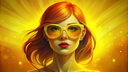 Wall Mural - portrait of a woman with sunglasses