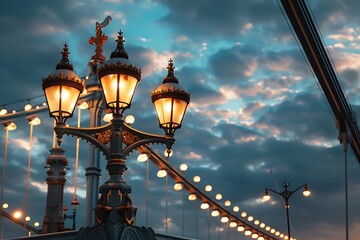 Wall Mural - Tower Bridge on rainy night in London. England