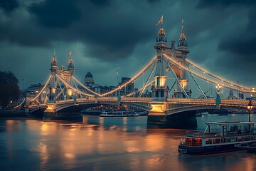 Wall Mural - Tower bridge London while open bridge for big boat pass at Thames river travel destination