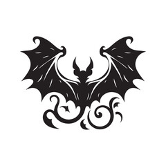 Wall Mural - Halloween bat vector logo silhouette icon design black and white 