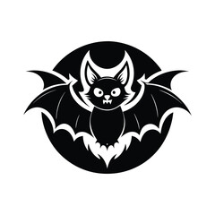 Wall Mural - Halloween bat vector logo silhouette icon design black and white 