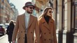 © kimly - Stylish, well-dressed couple in an elegant urban setting.
