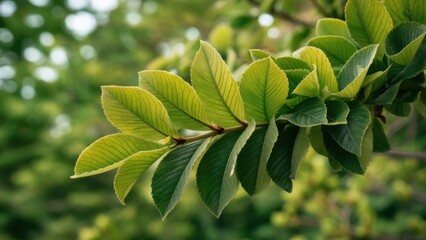 Beautiful nature close-up green leaves feel refreshing, help reduce carbon dioxide card to give oxygen to the world.