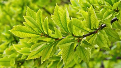 Beautiful nature close-up green leaves feel refreshing, help reduce carbon dioxide card to give oxygen to the world.