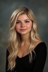 Poster - A woman with long blonde hair posing for a picture