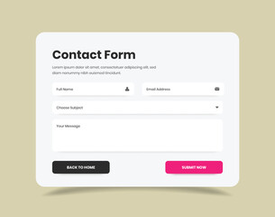 contact form popup web and mobile interface template design