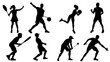 © ArtWorld - Dynamic Sports Silhouettes and Field Athlete Designs for Athletic Themes