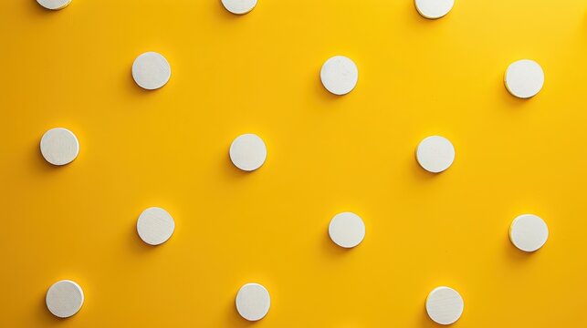 Vibrant yellow background with playful polka dots, ideal for a fun and energetic look.