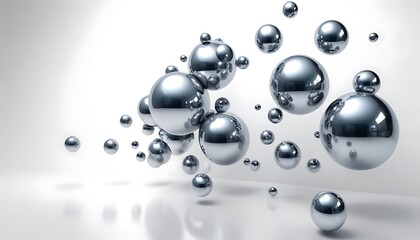 Wall Mural - Floating Metallic Spheres