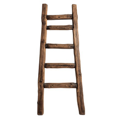 Wall Mural - a rustic wooden ladder on transparent background