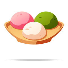 Canvas Print - Japanese mochi vector isolated illustration